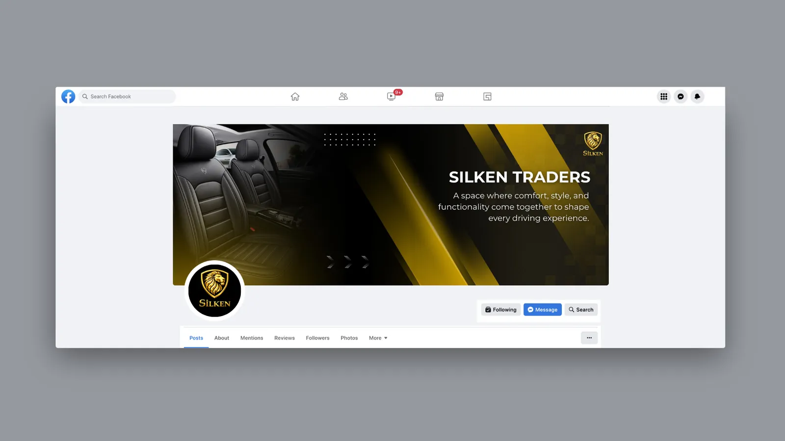 Facebook cover design for Silken Traders by BizzOne Digital